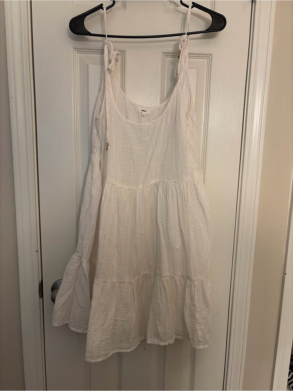 aerie White Tie-Strap Mini Dress/Cover-up